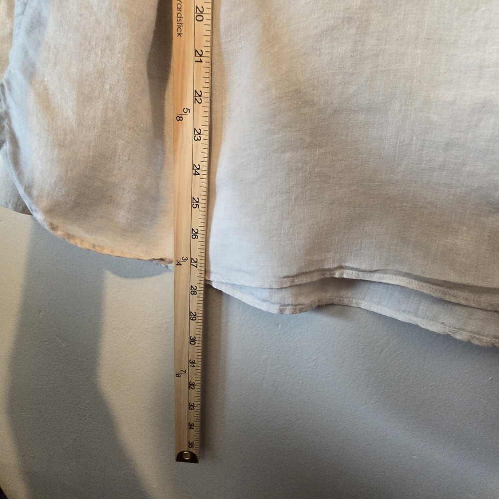 Talbots Linen Blouse Popover Top Shirt Women's L Beige Resort Summer Neutral - Picture 7 of 10